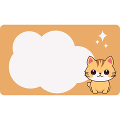 Cat Cute Label Name Tag