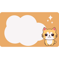 Cat Cute Label Name Tag
