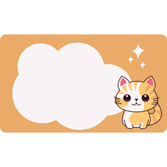 Cat Cute Label Name Tag