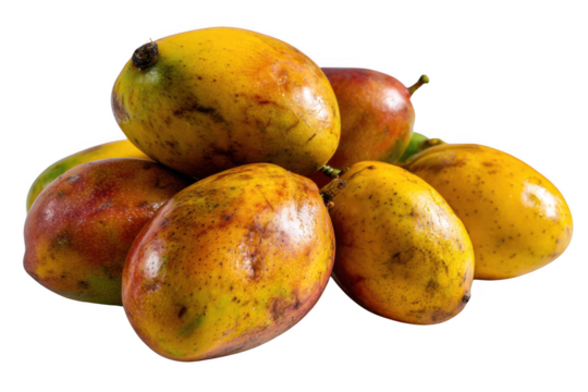 Tropical mangoes: A mouthwatering collection of ripe, golden mangoes, boasting a medley of vibrant hues and a tantalizing promise of tropical sweetness. A symbol of freshness and the bounty of nature.