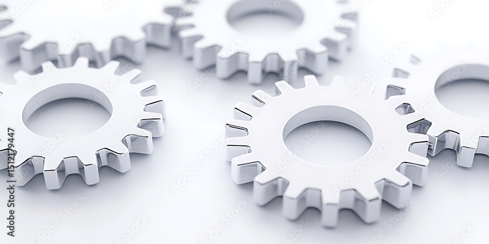 Poster interlocking gears symbolize teamwork, collaboration, and the smooth functioning of complex systems.