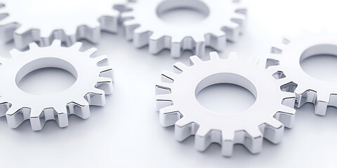 Interlocking gears symbolize teamwork, collaboration, and the smooth functioning of complex systems. Represents mechanics, engineering, or innovative solutions.
