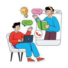 Modern design illustration of online consultation 