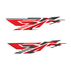 racing car sticker template design vector. modified sticker.

