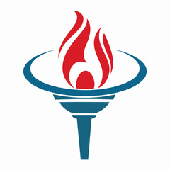 Modern Torch Symbol Vector Art.