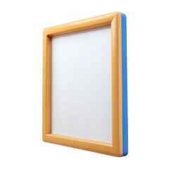 Fototapeta premium Blank yellow and blue frame mockup, providing an empty template for graphic design elements, isolated on transparent background
