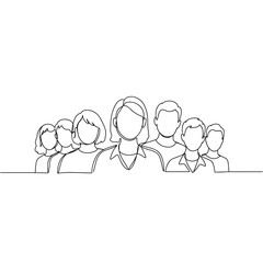 Obraz premium Group of young professionals in line art style representing job candidates 