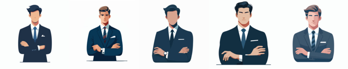vector of a male manager folding his hands