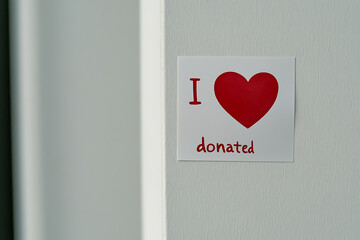 Donation Affirmation: I Heart Donated. A simple message with a strong impact, promoting the spirit of generosity and the joy of giving back to the community.