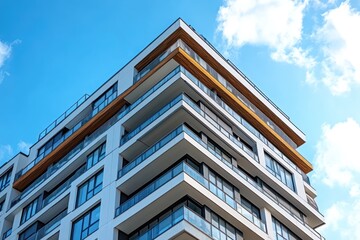 Fototapeta premium Modern high-rise apartment building in cityscape