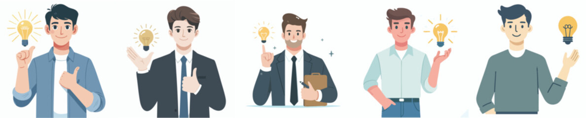 vector of a man getting a good idea