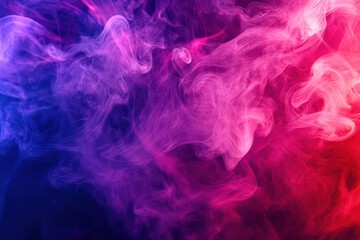 Obraz premium Ethereal waves of dense red, purple, and pink smoke drifting and curling in various directions against a pitch-black background