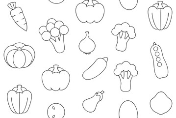 Fruit and Dessert Outline Icons Vector Set for Kids and Coloring