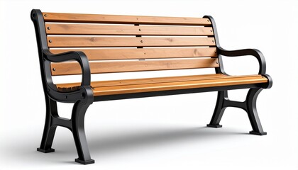 park bench isolated on white