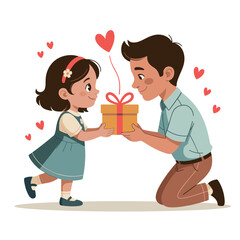 Birthday Gift Exchange Vector Illustration