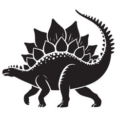 Dinosaur Era Stegosaurus silhouette with strong stance – Stegosaurus illustration – Minimalist Stegosaurus vector – Dinosaur silhouette

