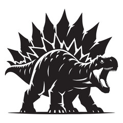 Iconic Stegosaurus silhouette with clean lines – Stegosaurus illustration – Minimalist Stegosaurus vector – Dinosaur silhouette

