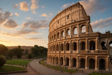 Fototapeta premium Ancient Roman Colosseum sunset