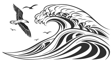 eagle tattoo vector illustration