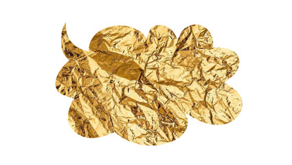 Golden textured speech bubble vector illustration. Elegant shiny comic-style element with metallic gold effect.