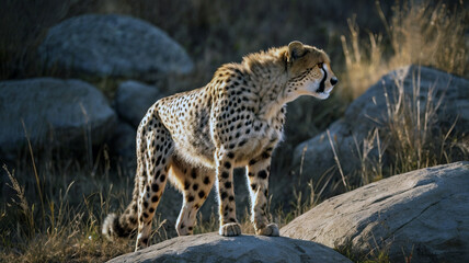 cheetah in the savannah