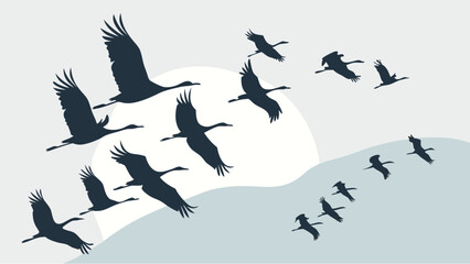 vector silhouette of a bird