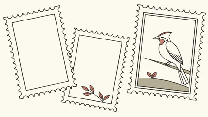 vintage postage stamp with birds