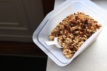 muesli with nuts and raisins