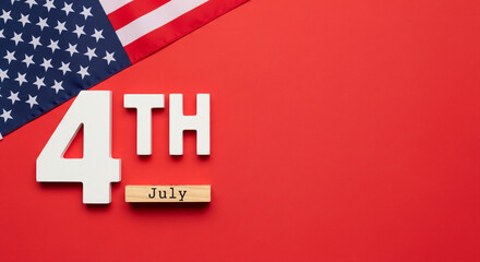 US Flag & 4th of July: Red Background