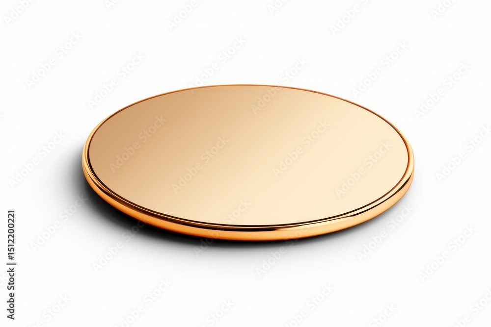 Fototapete presenting simple golden round pad isolated for product display or mockup