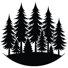 a forest silhouette on white background