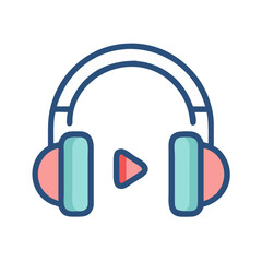 headphones listening audio icon design