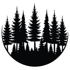 a forest silhouette on white background