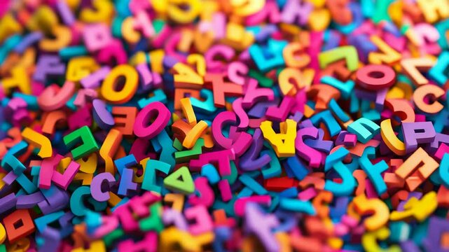 Colorful Plastic Letters on a White Background for Education