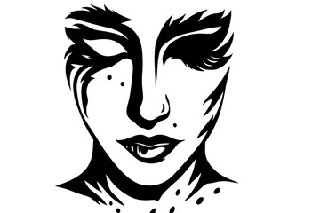 black and white portrait of a woman