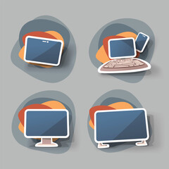 an electronic devices in set cartoon design