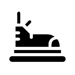 Simple black icon of a bumper car ride attraction