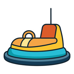 Colorful cartoon bumper car illustration for amusement park