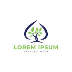 Creative unique tree logo design modern minimal concept for environment eco nature
