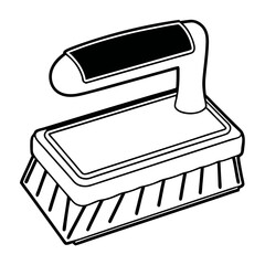 Cleaning brush with ergonomic handle illustration