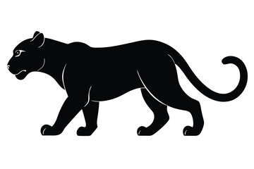 Obraz premium Majestic Black Panther Silhouette Elegant Wildlife Vector Illustration