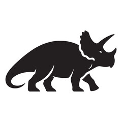 Horned Titan Triceratops silhouette in motion – Triceratops illustration – Minimalist Triceratops vector – Dinosaur silhouette

