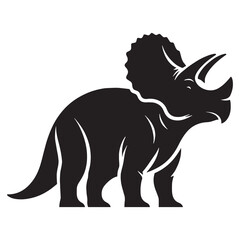 Ancient Beast Triceratops silhouette in profile – Triceratops illustration – Minimalist Triceratops vector – Dinosaur silhouette

