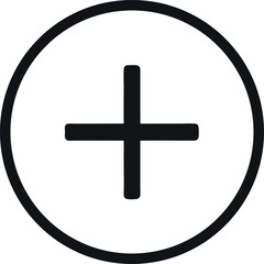Add Plus Icon Black | Addition Buttons | Positive Symbol | Additional Logo | Cross Icons Sign