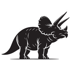 Tri-Horned Strength Triceratops silhouette – Triceratops illustration – Minimalist Triceratops vector – Dinosaur silhouette

