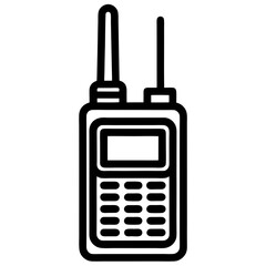 Two way radio handheld transceiver icon illustration