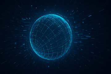 A vibrant digital globe illustration, showcasing interconnected lines and data points in a virtual space