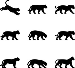 Tiger silhouette vector design