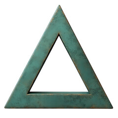 Isolated teal triangle shape on black background for design and artistic compositions use triangle symbol on transparent background