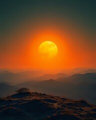 sunset over the desert